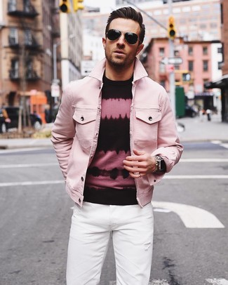 Quale giacca di jeans indossare con jeans bianchi per un uomo di 20 anni in primavera 2024: Prova ad abbinare una giacca di jeans con jeans bianchi per un look trendy e alla mano. Un look magnifico per essere più cool e trendy anche in primavera.