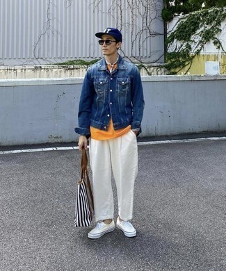 Giacca di jeans blu scuro di Taiga Takahashi