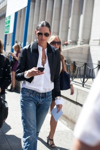 Jeans boyfriend strappati blu di Dolce & Gabbana