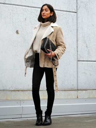 Giubbotto in shearling beige di PrettyLittleThing