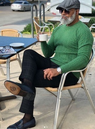 Maglione a trecce verde di Roberto Collina