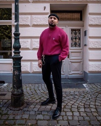 Maglione con zip rosa di AMI Alexandre Mattiussi