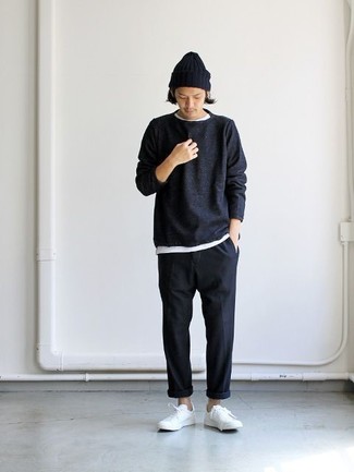 Maglione girocollo nero di Issey Miyake Men