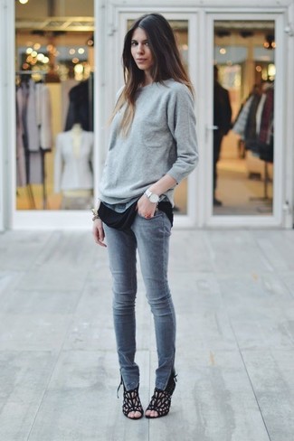 Jeans aderenti grigi di Armani Exchange