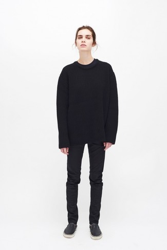 Maglione oversize nero di Lanvin