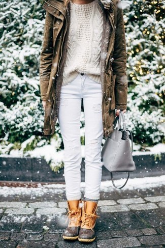 Stivali da neve marrone chiaro di Saint Laurent