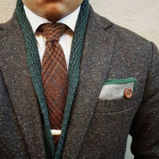 Cravatta di lana marrone di Thom Sweeney