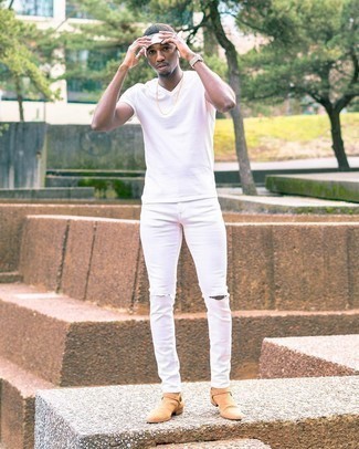 Jeans aderenti strappati bianchi di ASOS DESIGN