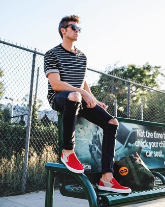 Sneakers senza lacci rosse di Joshua Sanders