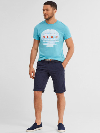 T-shirt girocollo stampata acqua di BOSS HUGO BOSS