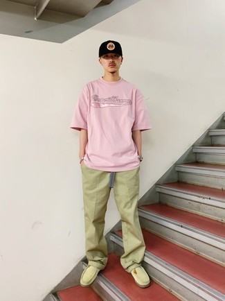 T-shirt girocollo stampata rosa di Ksubi