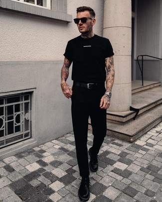 T-shirt girocollo nera di Versace Underwear