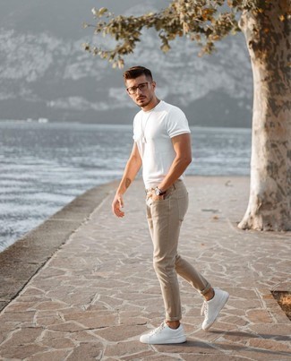 Jeans marrone chiaro di Massimo Alba