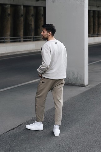 Sneakers alte in pelle bianche di Saint Laurent