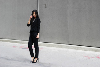 Pantaloni stretti in fondo neri di DKNY
