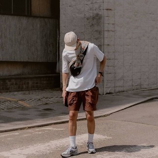 T-shirt manica lunga a righe orizzontali grigia di Thom Browne