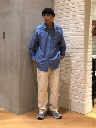 Camicia a maniche lunghe blu di Fumito Ganryu