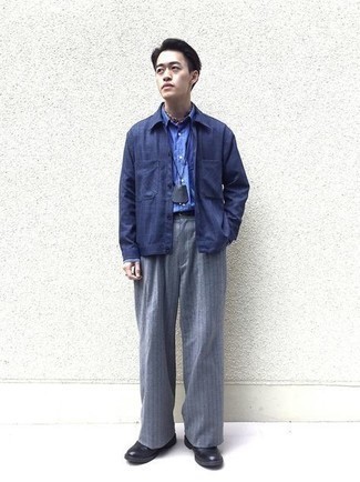 Camicia giacca a quadri blu scuro di Kenzo