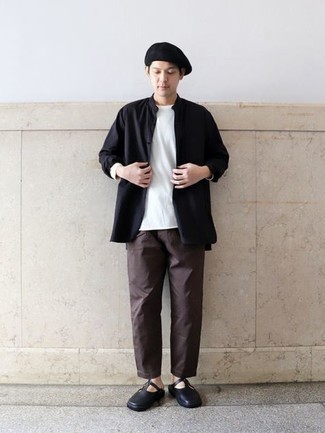 Camicia a maniche lunghe nera di Wooyoungmi