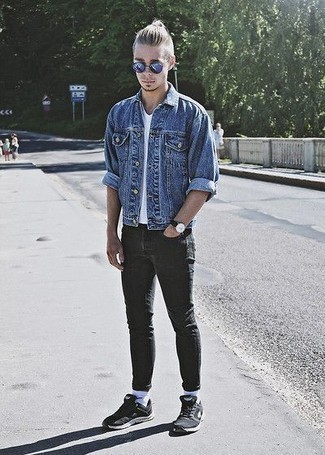 Giacca di jeans blu di AMI Alexandre Mattiussi