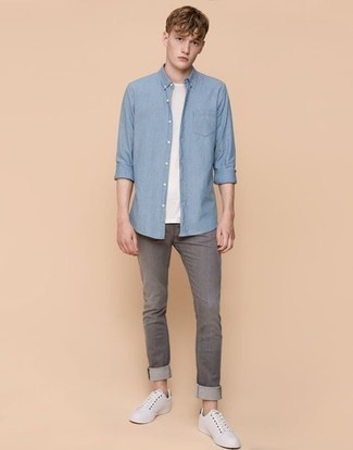 Jeans aderenti grigi di BLEND