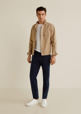 Giacca di jeans marrone chiaro di Saint Laurent