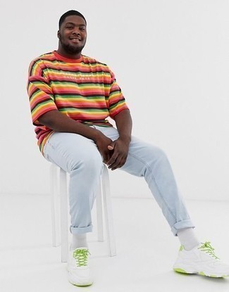 T-shirt girocollo a righe orizzontali multicolore di Polo Ralph Lauren