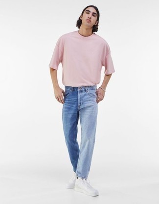T-shirt girocollo rosa di Prevu