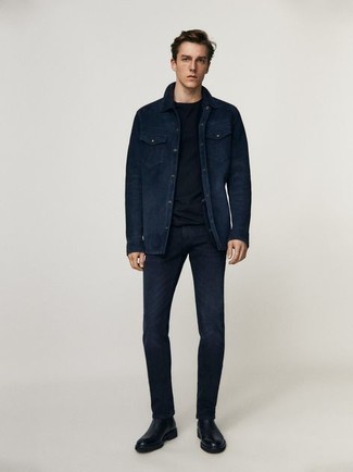 Camicia di jeans blu scuro di Alexander McQueen