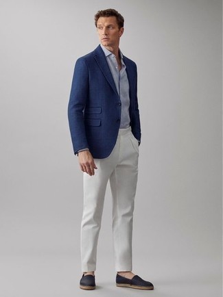 Blazer a quadri blu scuro di Calvin Klein 205W39nyc