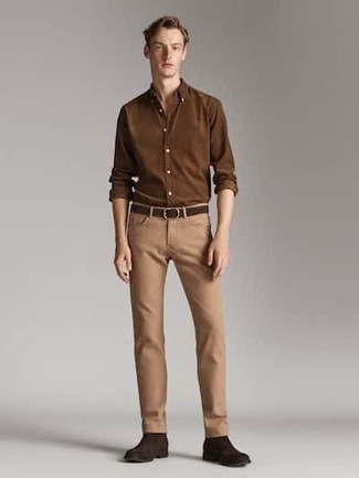 Camicia a maniche lunghe marrone di Polo Ralph Lauren