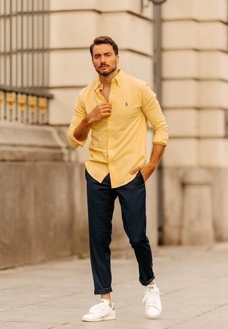 Camicia a maniche lunghe gialla di Polo Ralph Lauren