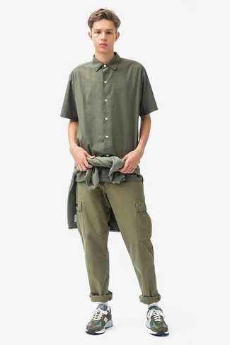 T-shirt manica lunga verde oliva di Karl Lagerfeld
