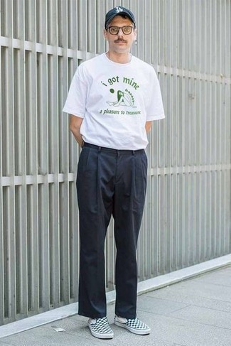 T-shirt girocollo stampata bianca e verde di Supreme