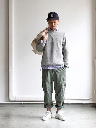 Camicia a maniche lunghe a quadri bianca e blu scuro di Junya Watanabe MAN