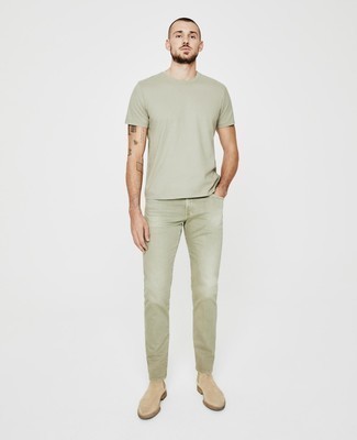 T-shirt girocollo verde menta di Calvin Klein Jeans