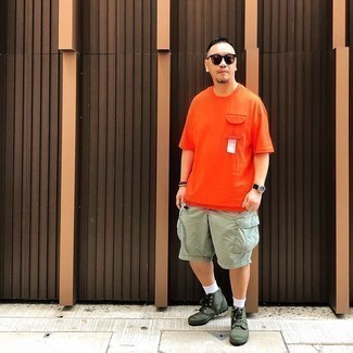 T-shirt girocollo arancione di Dime