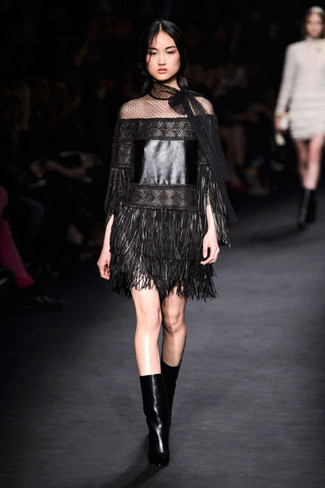 Stivali al polpaccio in pelle neri di Givenchy