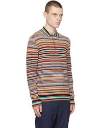 Maglia  a polo di lana stampata multicolore di Paul Smith