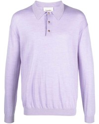 Maglia  a polo di lana viola chiaro