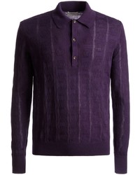 Maglia  a polo di lana viola