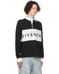 Maglia  a polo stampata nera e bianca di Givenchy