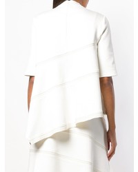 Maglione a maniche corte bianco di Jil Sander Navy