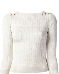 Maglione a trecce bianco di Ralph Lauren
