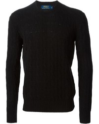 Maglione a trecce nero di Polo Ralph Lauren