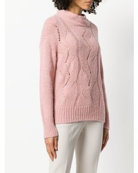 Maglione a trecce rosa di Peserico