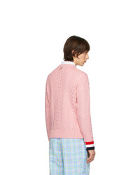 Maglione a trecce rosa di Thom Browne