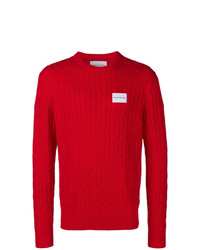 Maglione a trecce rosso di Calvin Klein Jeans