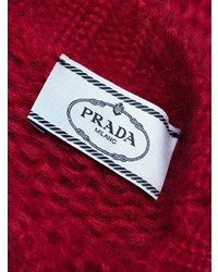 Maglione a trecce rosso di Prada