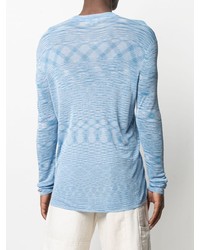 Maglione con collo serafino a righe orizzontali azzurro di Isabel Marant